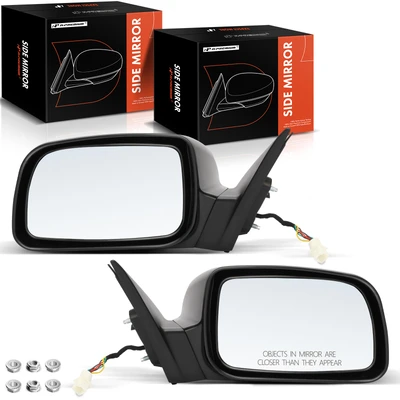 2 Pcs Driver & Passenger Black Mirror with Heated