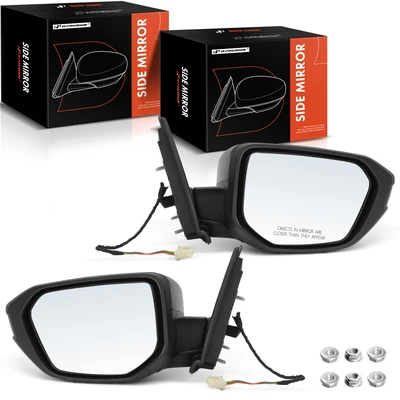 2 Pcs Driver & Passenger Black Mirror with Power Glass Adjust