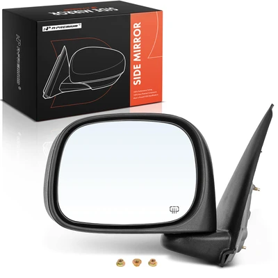 Front Driver Black Power Heated Mirror