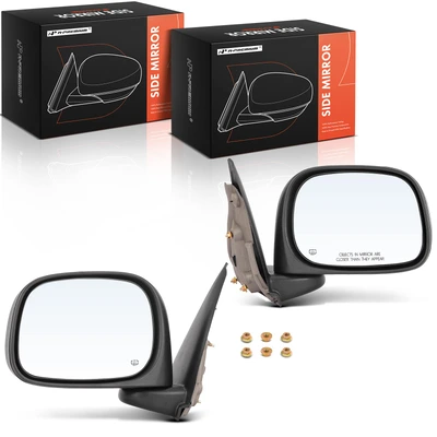 2 Pcs Front Black Power Heated Mirror