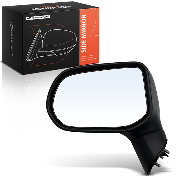 Left Driver Side Mirror, Manual Adjustment, Manual Folding, Textured Black A-Premium APMI2298TW