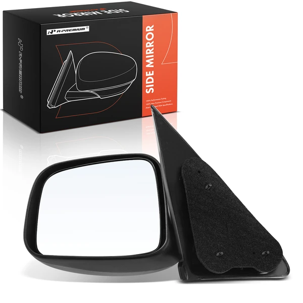 Left Driver Side Mirror, Manual Adjustment, Manual Folding, Black A-Premium APMI2694TW