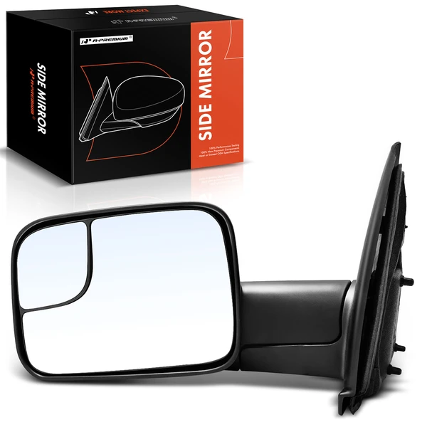 Left Driver Side Mirror, Manual, Textured Black A-Premium APMI1060TW