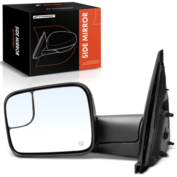 2002-2009 Dodge Ram 2500 Left Driver Side Mirror, Powered, with Heated, Textured Black A-Premium APMI1061TW