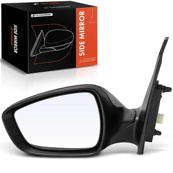 Left Driver Side Mirror, with Heating, Power Adjustment, Manual Folding, Smooth Black A-Premium APMI1063TW
