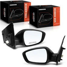 2 Pcs Driver & Passenger Black Mirror with Turn Signal Indicator