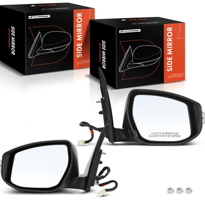 2 Pcs Driver & Passenger Black Mirror with Power Glass Adjust