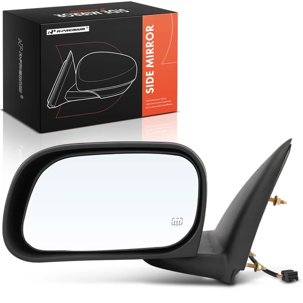 2005-2010 Dodge Dakota Left Driver Side Mirror, with Heating, Power Adjustment, Manual Folding, Black A-Premium APMI233