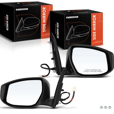 2 Pcs Driver & Passenger Black Mirror with Power Glass Adjust