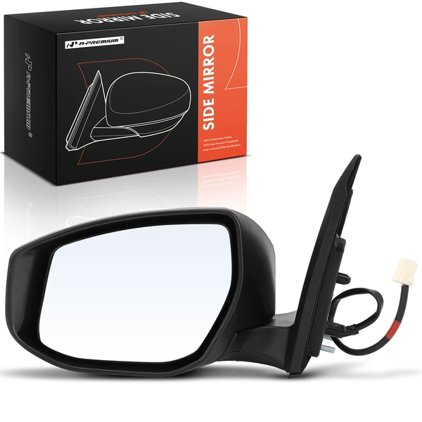 Left Driver Side Mirror, Powered, Black A-Premium APMI353