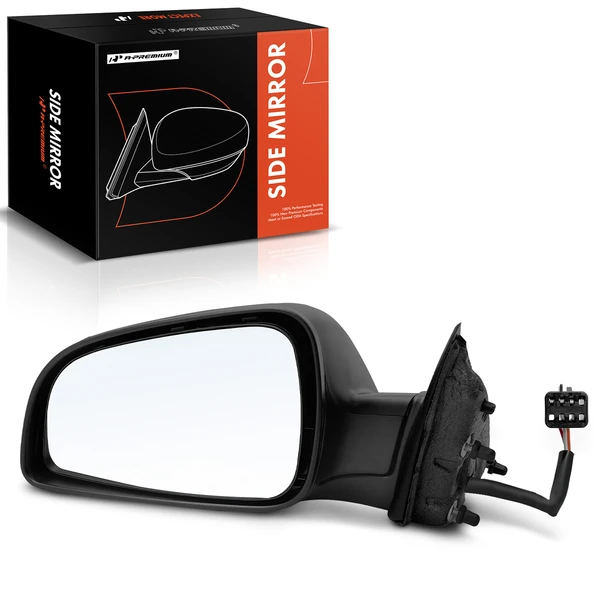 Left Driver Side Mirror, Powered, Primed Black A-Premium APMI1103TW