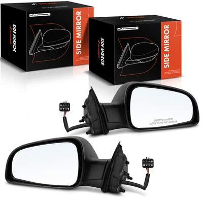 2 Pcs Driver & Passenger Black Mirror with Power Glass Adjust
