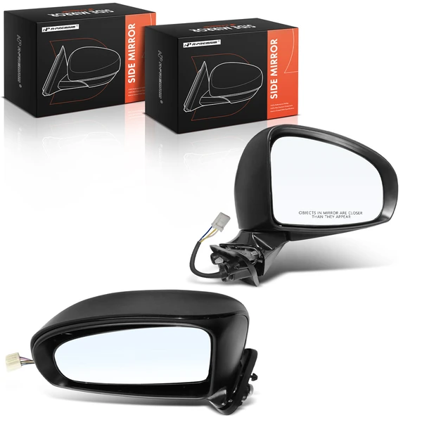 Driver & Passenger Mirror, with Heating, Power Adjustment, Manual Folding, Smooth Black A-Premium APMI2966TW