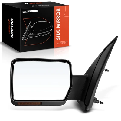 Left Driver Side Mirror, with Heating, Power Adjustment, Manual Folding, Smooth Black A-Premium APMI1111TW