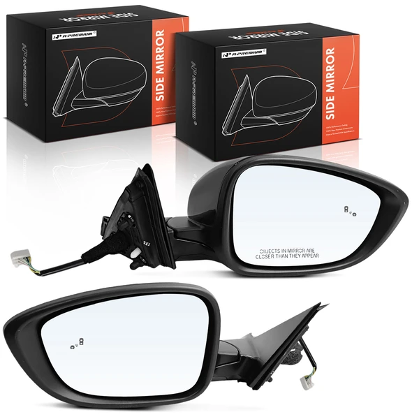 2023-2024 Honda Accord Driver & Passenger Mirror, Powered, with Heated, Black A-Premium APMI3125TW