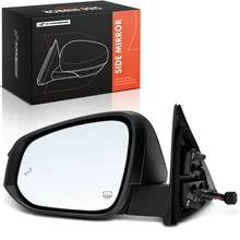 2017-2019 Toyota Highlander Left Driver Side Mirror Assembly, Powered, with Heated, Smooth Black A-Premium APMI3390TW