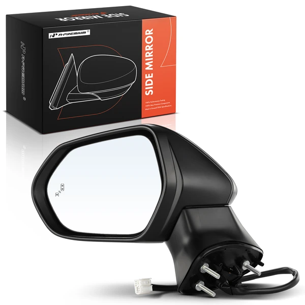 Left Driver Side Mirror, with Heating, Power Adjustment, Manual Folding, Black A-Premium APMI041