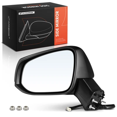 Front Driver Black Manual Folding Mirror