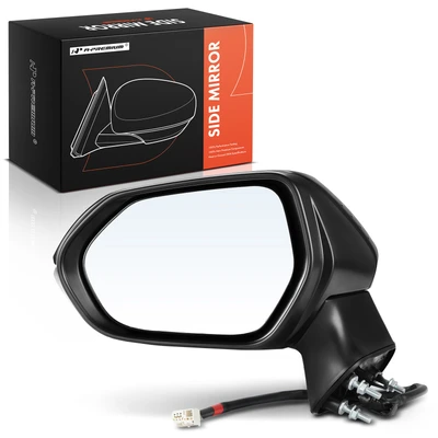 Front Driver Black Manual Folding Mirror