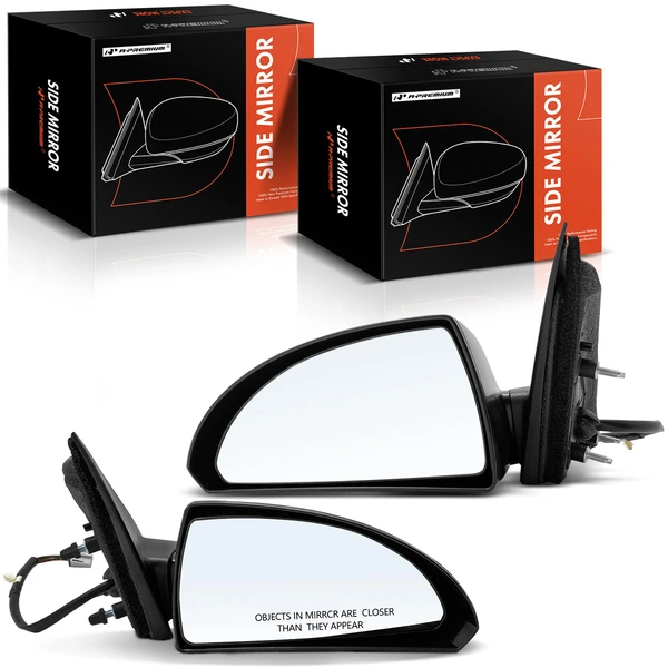 Driver & Passenger Mirror, with Heating, Power Adjustment, Non-Folding, Smooth Black A-Premium APMI1130TW