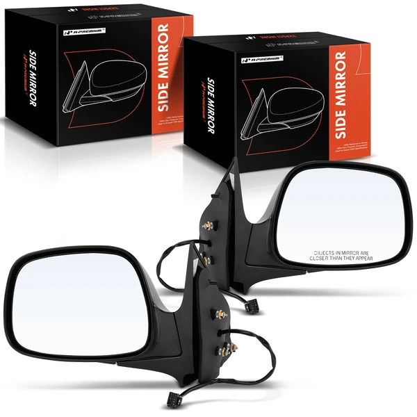 Driver & Passenger Mirror, Powered, Black A-Premium APMI246