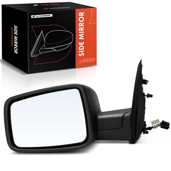Left Driver Side Mirror, Powered, with Heated, Textured Black A-Premium APMI1084TW