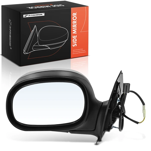Left Driver Side Mirror, Power Adjustment, Manual Folding, Chrome A-Premium APMI2702TW