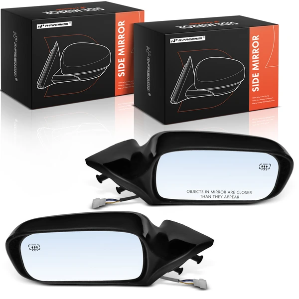 Driver & Passenger Mirror, with Heating, Manual Adjustment, Non-Folding, Black A-Premium APMI2964TW