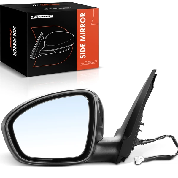 Left Driver Side Mirror, Powered, Black A-Premium APMI035