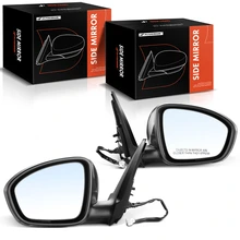 Driver & Passenger Mirror, Power Adjustment, Manual Folding, Black A-Premium APMI205