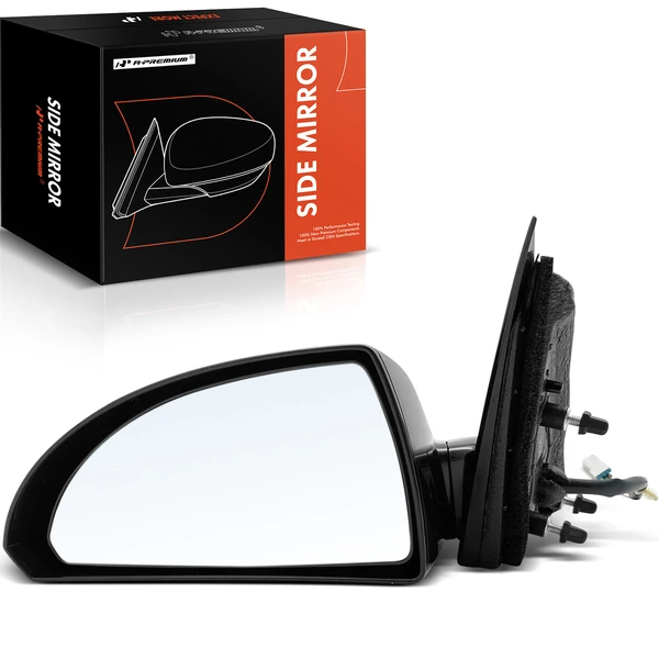 Left Driver Side Mirror, Powered, with Heated, Smooth Black A-Premium APMI806