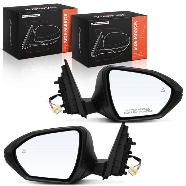 Driver & Passenger Mirror, Power Adjustment, Manual Folding, Smooth Black A-Premium APMI3123TW