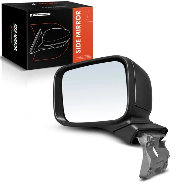 2015-2019 Jeep Renegade Left Driver Side Mirror, Manual Adjustment, Manual Folding, Smooth Black A-Premium APMI1156TW