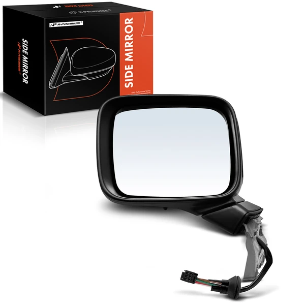 Left Driver Side Mirror, Powered, with Heated, Textured Black A-Premium APMI1157TW