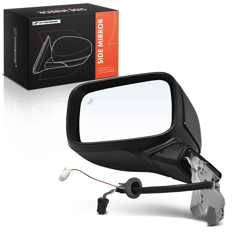 Left Driver Side Mirror, Powered, with Heated, Smooth Black A-Premium APMI1160TW