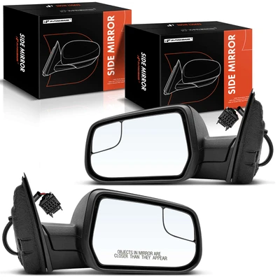 2 Pcs Driver & Passenger Textured Black Mirror with Power Glass Adjust