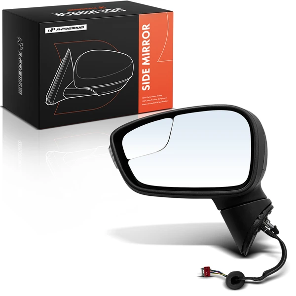 2011 Ford Fiesta Left Driver Side Mirror Assembly, Powered, with Heated, Smooth Black A-Premium APMI3399TW