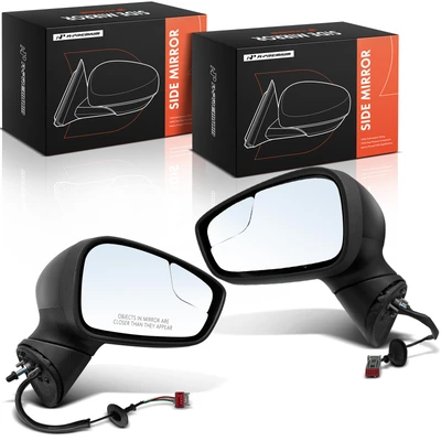 Left & Right Mirror, Power Adjustment, Manual Folding, Smooth Black A-Premium APMI3402TW