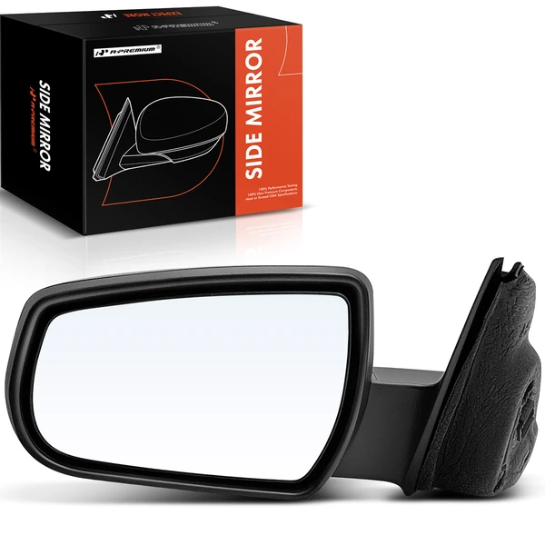 Left Driver Side Mirror, Power Adjustment, Non-Folding, Textured Black A-Premium APMI811