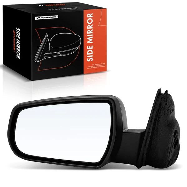 Left Driver Side Mirror, with Heating, Power Adjustment, Manual Folding, Textured Black A-Premium APMI1166TW