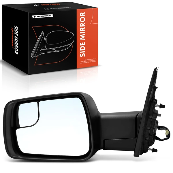 Left Driver Side Mirror, Powered, with Heated, Textured Black A-Premium APMI1167TW