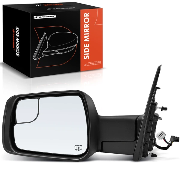 Left Driver Side Mirror, Powered, with Heated, Textured Black A-Premium APMI1168TW