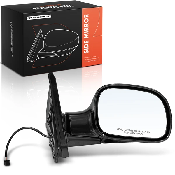 2001-2002 Chrysler Voyager Right Passenger Side Mirror, Power Adjustment, Manual Folding, Smooth Black A-Premium APMI1985