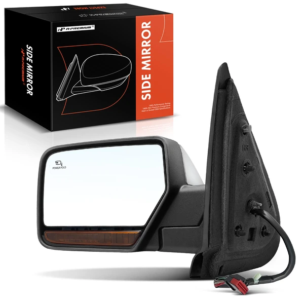 Left Driver Side Mirror, with Heating, Power Adjustment, Power Folding, Chrome A-Premium APMI1172TW