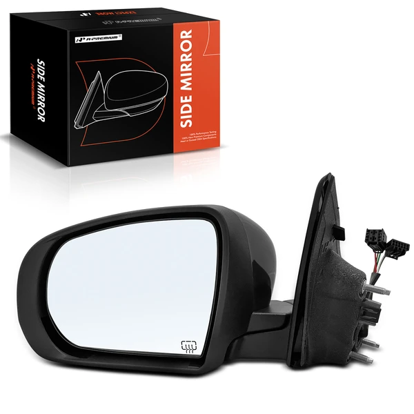 2017-2023 Jeep Compass Left Driver Side Mirror, Powered, with Heated, Smooth Black A-Premium APMI1175TW