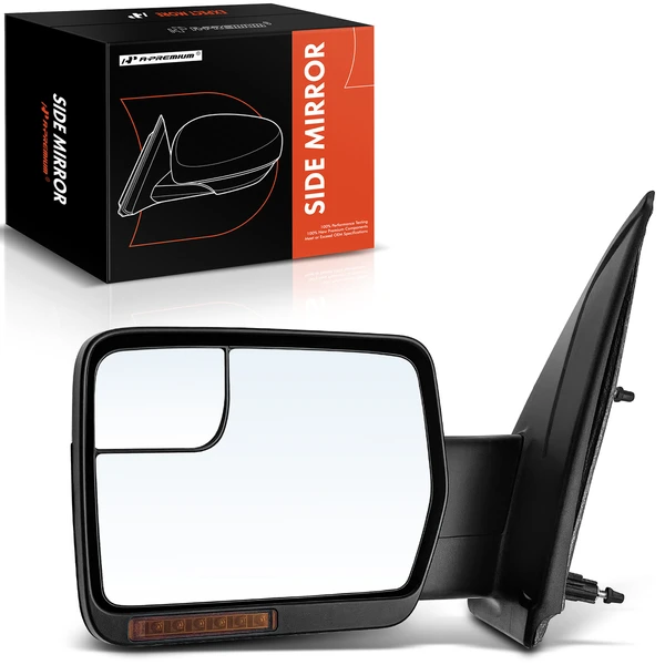 2011-2014 Ford F-150 Left Driver Side Mirror, Powered, with Heated, Chrome A-Premium APMI1136TW