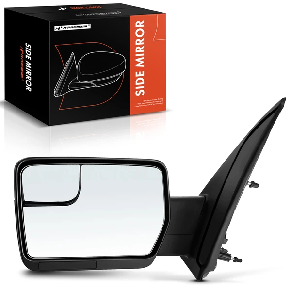 Left Driver Side Mirror, Power Adjustment, Manual Folding, Textured Black A-Premium APMI1140TW