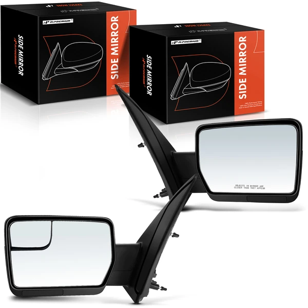 Driver & Passenger Mirror, Power Adjustment, Manual Folding, Textured Black A-Premium APMI1139TW