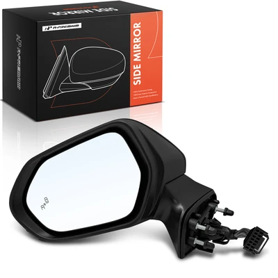 Left Mirror, with Heating, Power Adjustment, Manual Folding, Smooth Black A-Premium APMI3395TW
