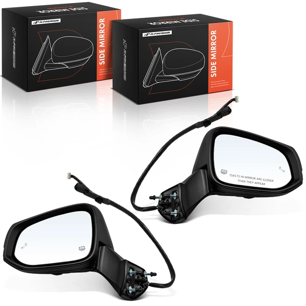 Driver & Passenger Mirror, with Heating, Power Adjustment, Manual Folding, Black A-Premium APMI3131TW